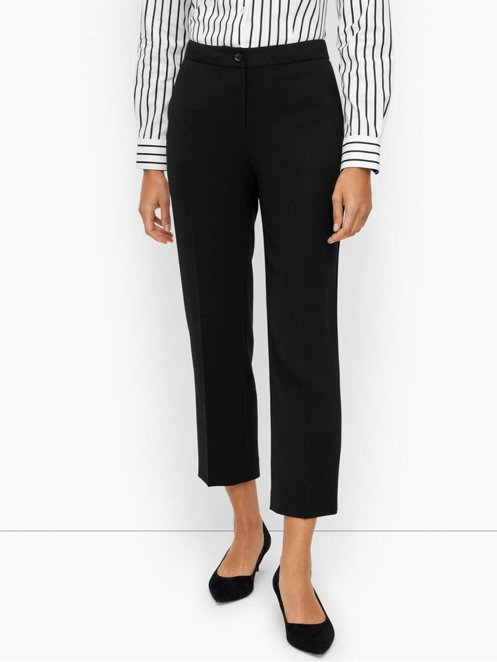 Talbots Easy Travel Black Demi Boot Cut Pants Sz 16